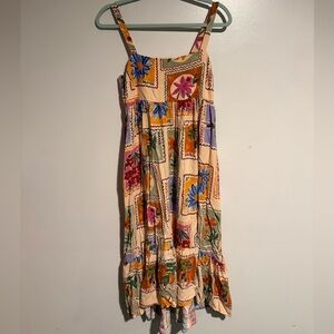 Anthropologie Paper Heart Stamp Patchwork Maxi Dress LIKE NEW!